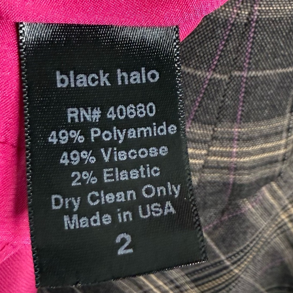 Black Halo One Shoulder Plaid Mini Jackie Dress Size 2 Multi Color PTP: 15” - Picture 5 of 16